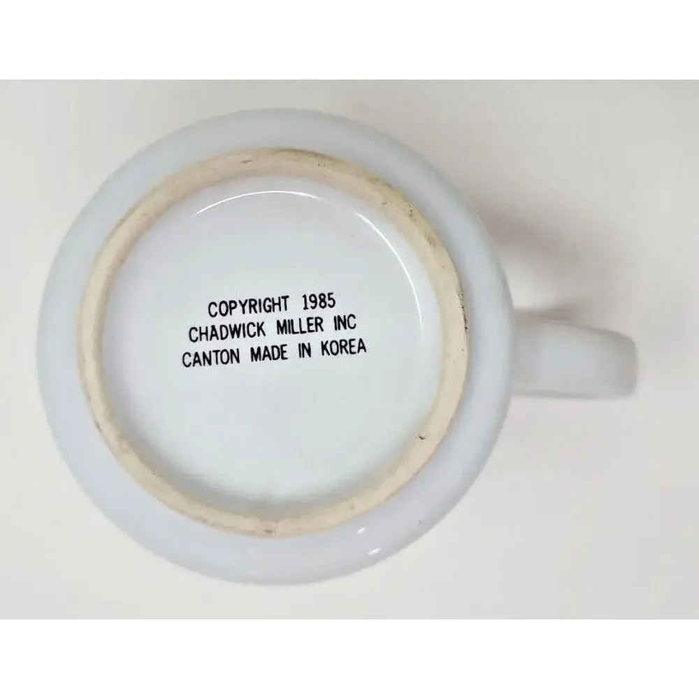 1985 Chadwick Miller Fall Theme Orange Bowtie Cat Coffee Mug‎ W2